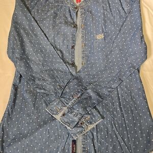 U.S. Polo Assn. Blue Polka Dot Denim Shirt